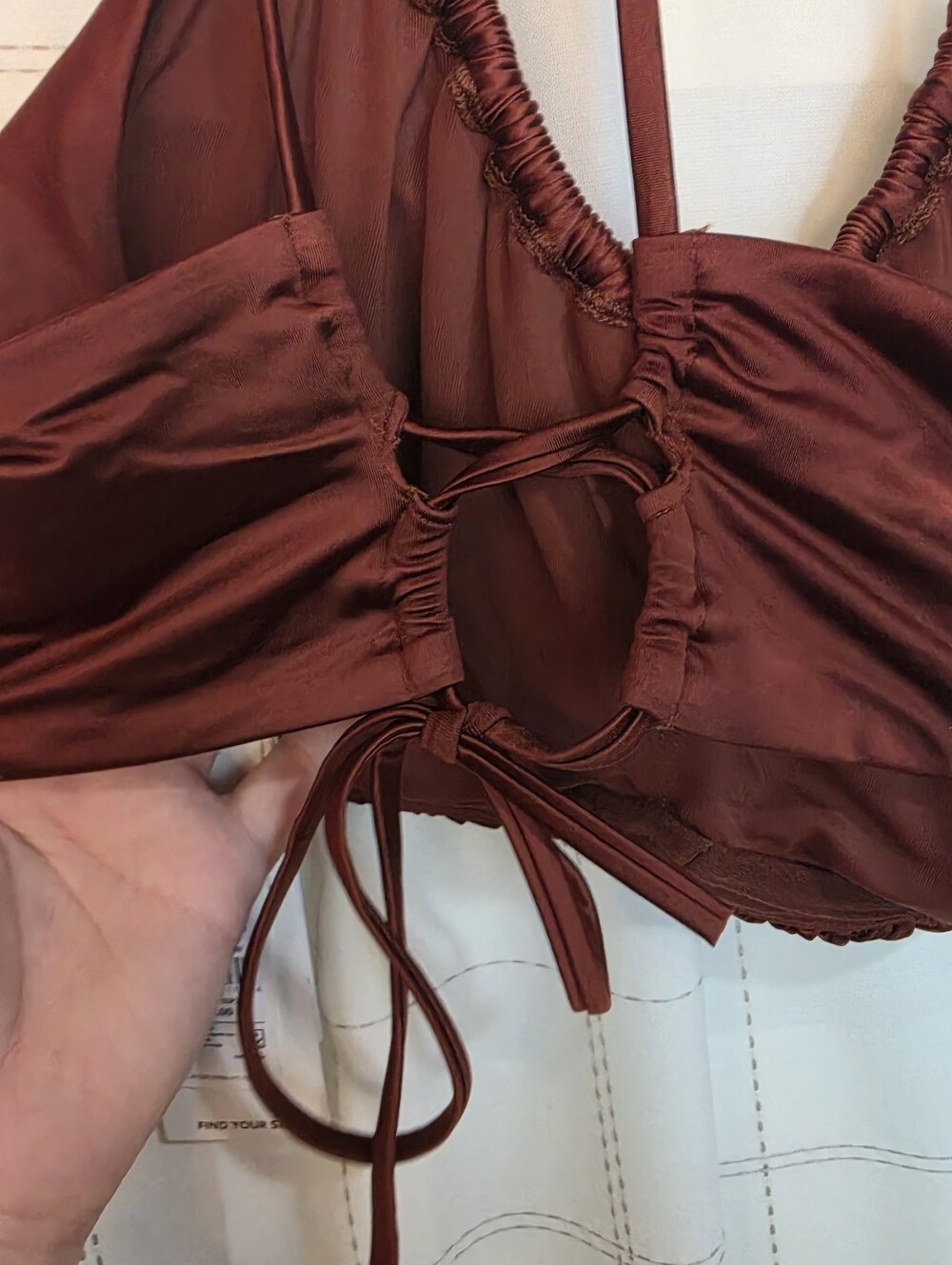 CALIA Women's Swim Scrunched Tie Back Bikini Top - Picture 5 of 7